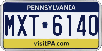 PA license plate MXT6140