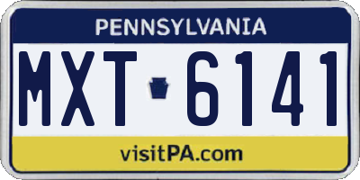 PA license plate MXT6141