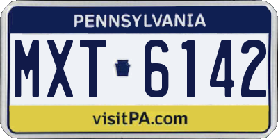 PA license plate MXT6142