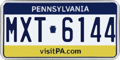 PA license plate MXT6144