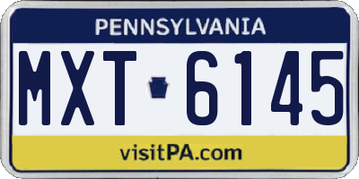 PA license plate MXT6145