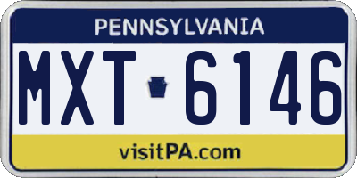 PA license plate MXT6146