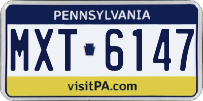PA license plate MXT6147