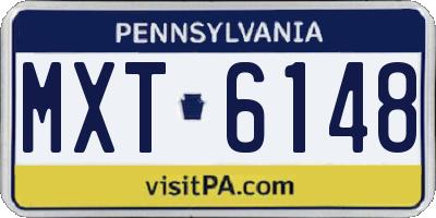 PA license plate MXT6148