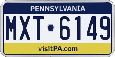 PA license plate MXT6149
