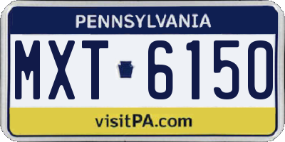 PA license plate MXT6150