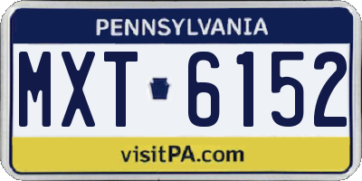 PA license plate MXT6152