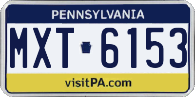 PA license plate MXT6153