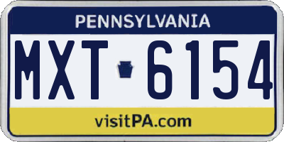 PA license plate MXT6154