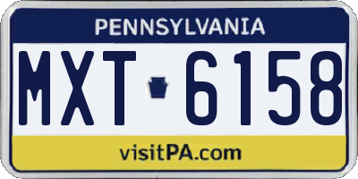 PA license plate MXT6158