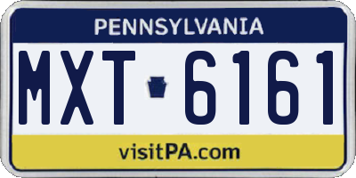PA license plate MXT6161