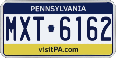 PA license plate MXT6162