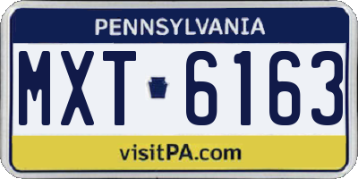 PA license plate MXT6163