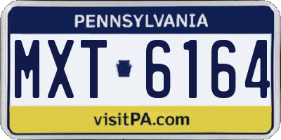 PA license plate MXT6164
