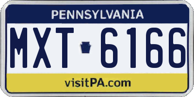 PA license plate MXT6166