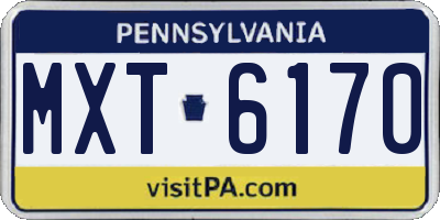 PA license plate MXT6170