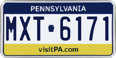 PA license plate MXT6171