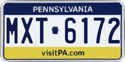 PA license plate MXT6172