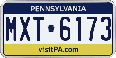 PA license plate MXT6173