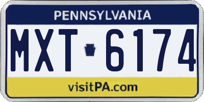 PA license plate MXT6174