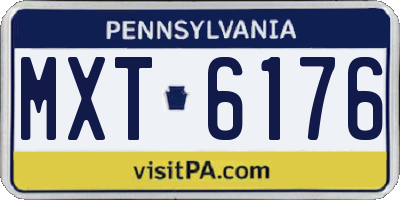 PA license plate MXT6176