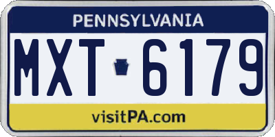 PA license plate MXT6179