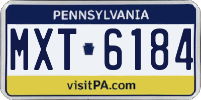 PA license plate MXT6184