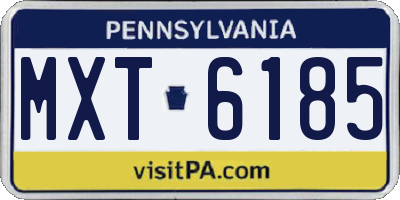 PA license plate MXT6185