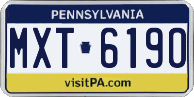PA license plate MXT6190