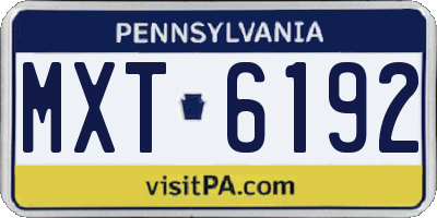 PA license plate MXT6192