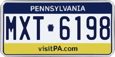 PA license plate MXT6198