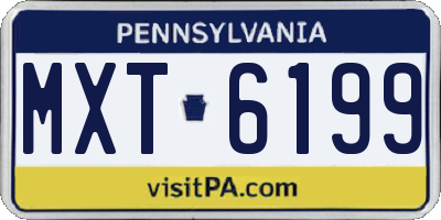 PA license plate MXT6199