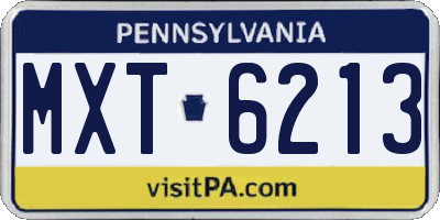 PA license plate MXT6213