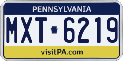 PA license plate MXT6219