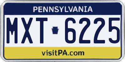 PA license plate MXT6225