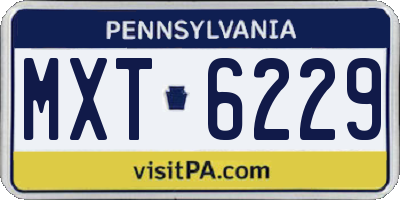 PA license plate MXT6229