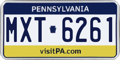 PA license plate MXT6261