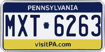 PA license plate MXT6263