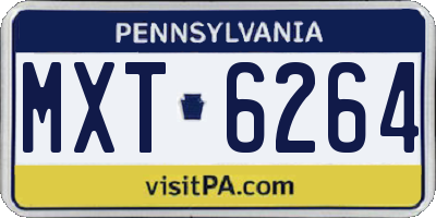 PA license plate MXT6264