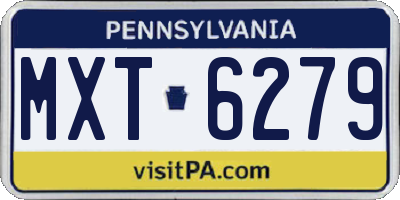 PA license plate MXT6279