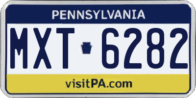 PA license plate MXT6282