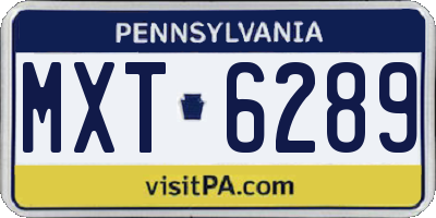 PA license plate MXT6289