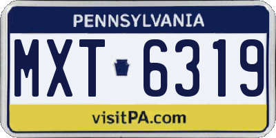 PA license plate MXT6319