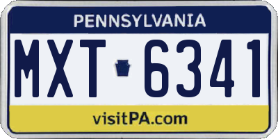 PA license plate MXT6341