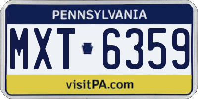 PA license plate MXT6359