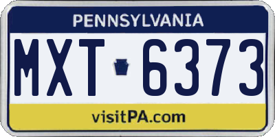 PA license plate MXT6373