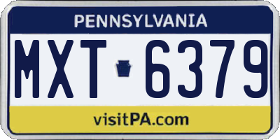PA license plate MXT6379