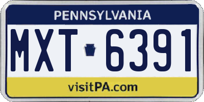 PA license plate MXT6391