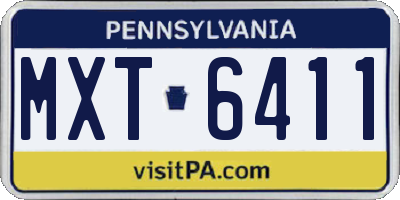 PA license plate MXT6411