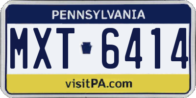 PA license plate MXT6414